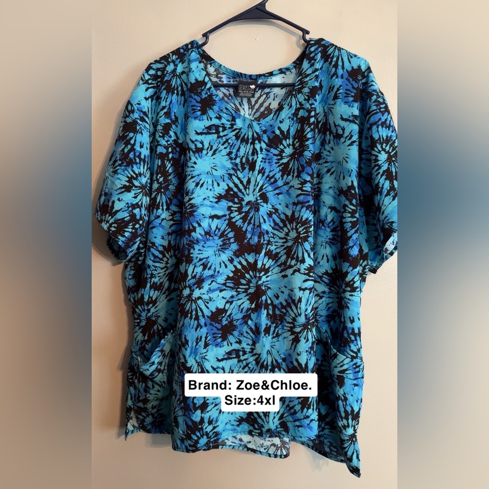 Women's Blue Tie-Dye Top
